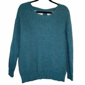 Sparkle & Fade UO Blue Cage Back Knitted Sweater Small